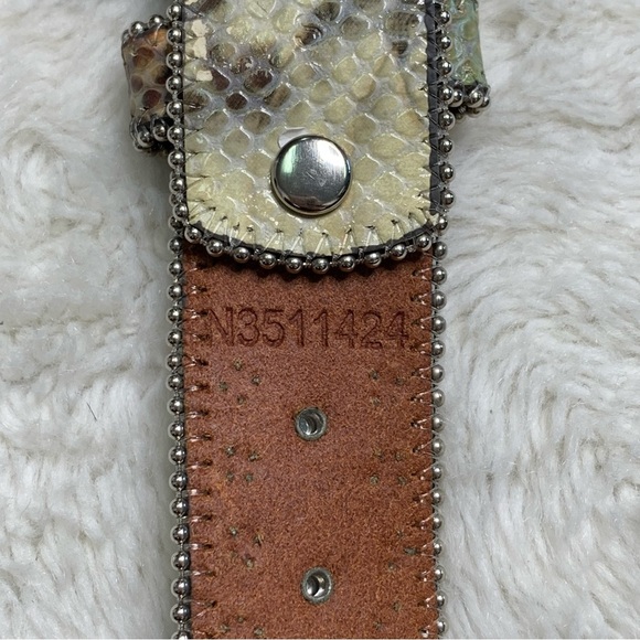 Blazin Roxx Women’s Nocona Snakeskin Embossed Rhinestone Brown Belt main image 4